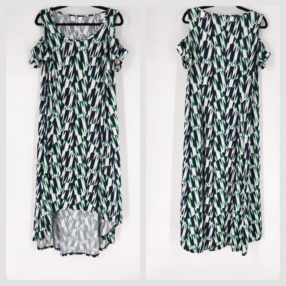 NY Collection Cold Shoulder High Low Dress